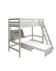 Hoogslaper met bank, bureau en uitvalbeveiliging, 90x200 cm, wit