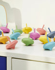 Tickit Rainbow Wooden Spinning Tops
