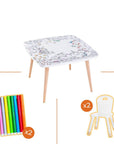 Colorable pack 2 chairs