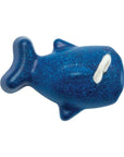 Bright blue fishing game fish toy made from PlanWood, ideal for children's play and skill development.