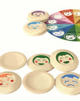 My Mood Memo wooden emotions lotto with colorful facial expressions for children to recognize feelings.