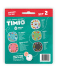 Timio Disc Pack Set 2 featuring fruits, sea animals, nursery rhymes, shapes, and numbers for educational fun.
