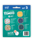 Timio Disc Pack Set 3 back cover showcasing audio themes like fairy tales, vegetables, and the alphabet.