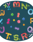 Timio Disc Pack Set 3 vibrant alphabet letters with characters and colorful paint splats for early learning fun.