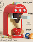 Wooden Toy Coffee Machine & Pods
