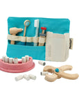 Colorful Dentist Set with wooden tools, teeth, and accessories for playful dental care learning.