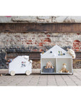 Children´s Bookshelf On Wheels 'Hus' - White