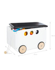 Toy chest on wheels 'Jim', white