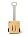 Wooden Shopping Basket on Wheels