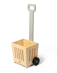 Wooden Shopping Basket on Wheels