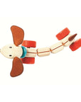 Pull Toy Dachshund Dog with wooden body and fabric ears, perfect for toddlers to pull along.