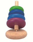 Stacking Ring 6 Rings, a colorful wooden toy for toddlers to explore and learn through play.