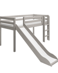 FLEXA CLASSIC high bed in grey with slide and ladder, perfect for playful and safe children's rooms.