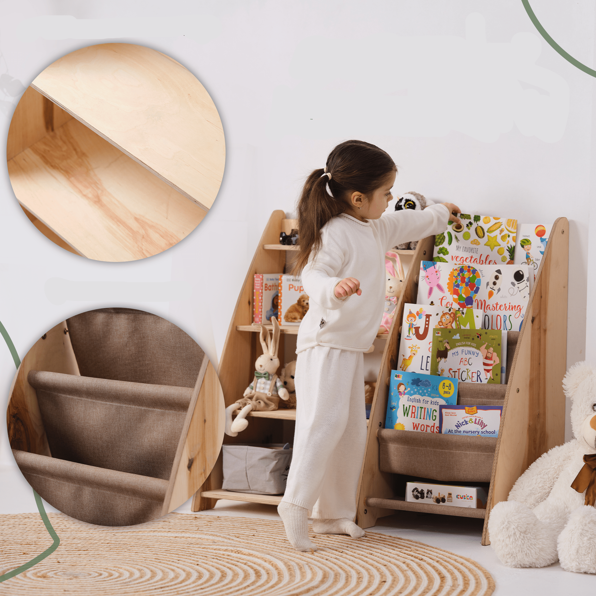 2in1 Montessori-Regal für Kleinkinder – Bücher & Spielzeug-2