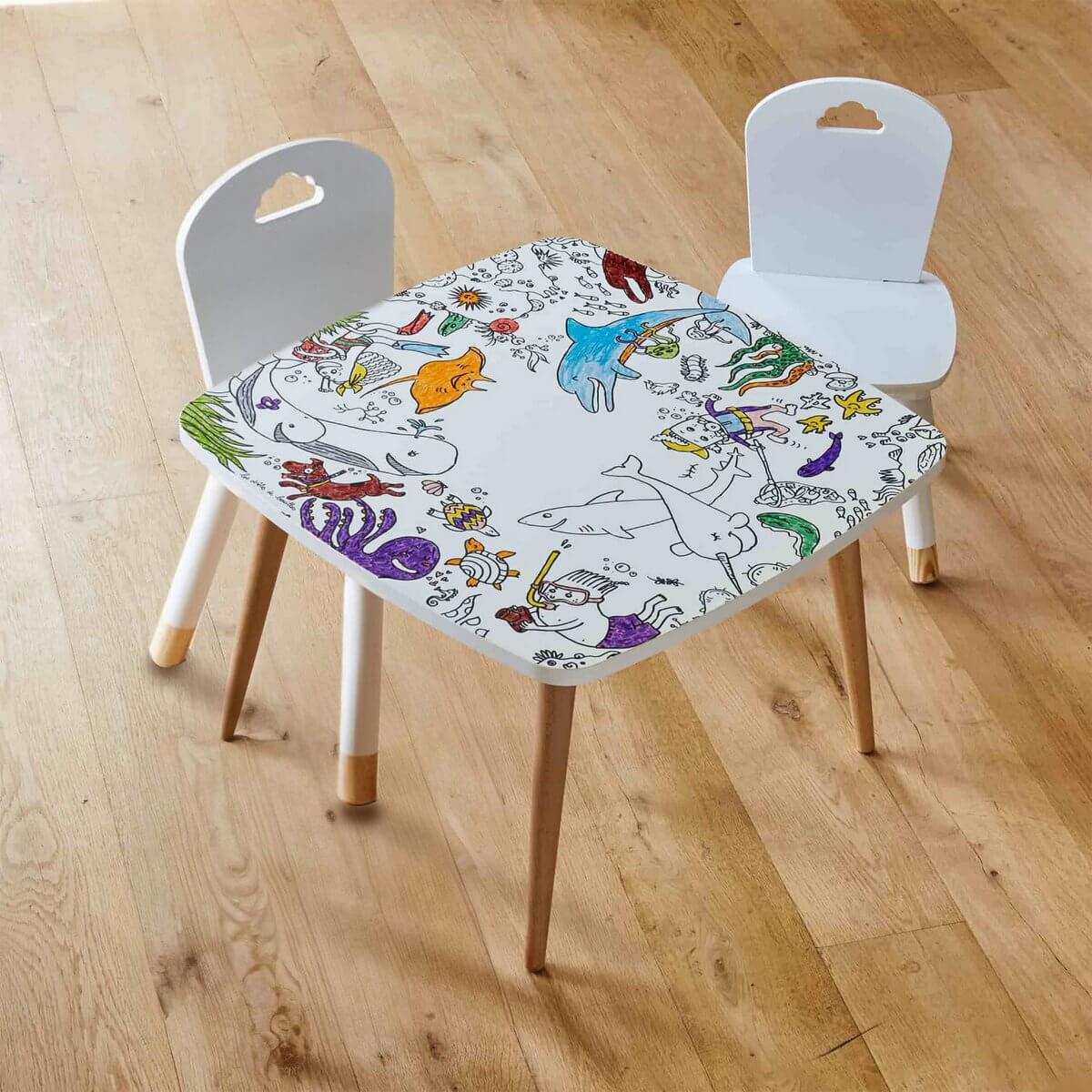 Colorable pack 2 chairs