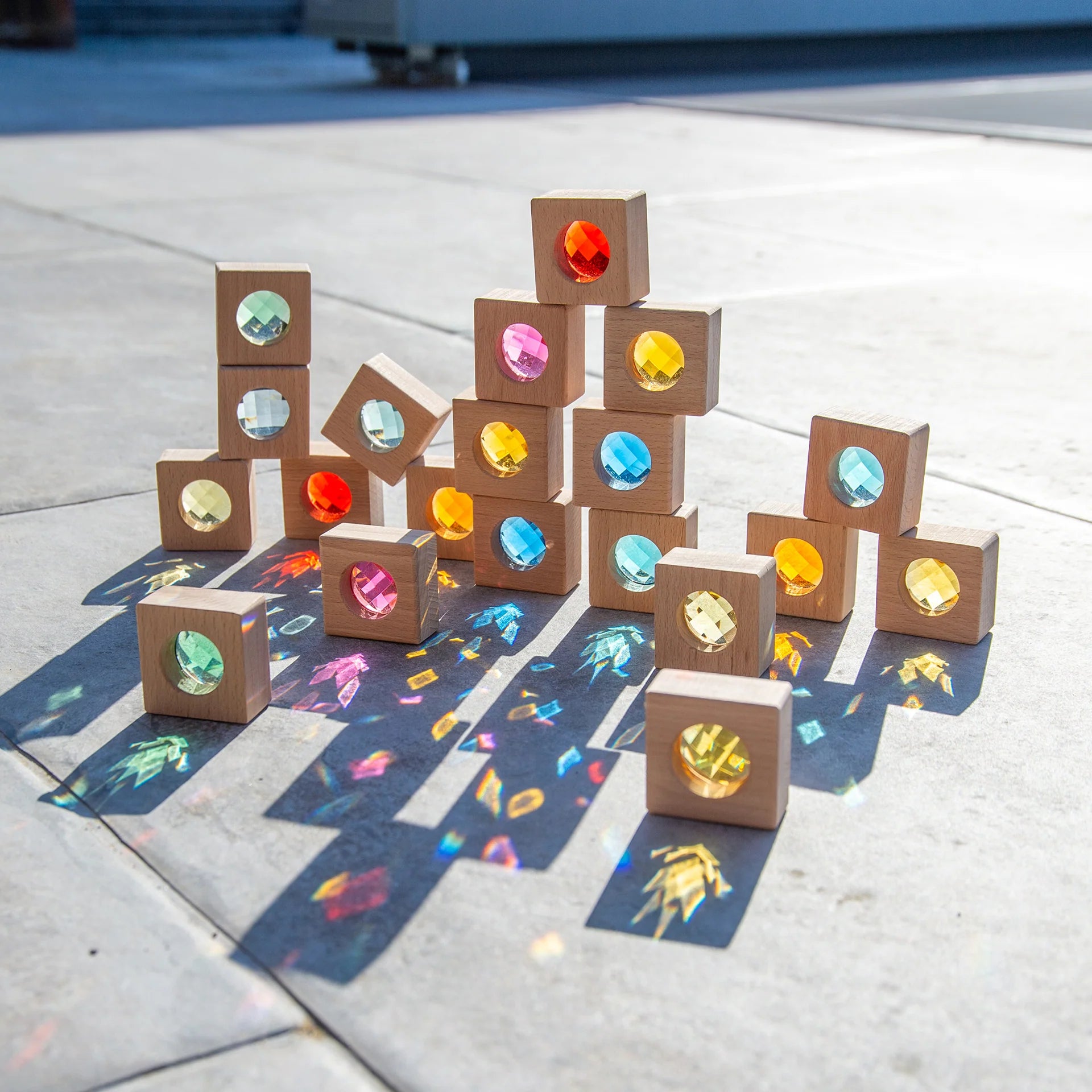 TickiT Wooden Kaleidoscope Blocks – Pack of 20