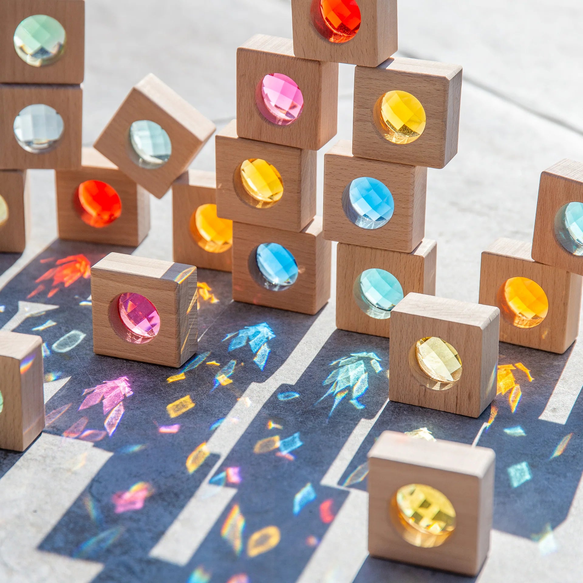 TickiT Wooden Kaleidoscope Blocks – Pack of 20