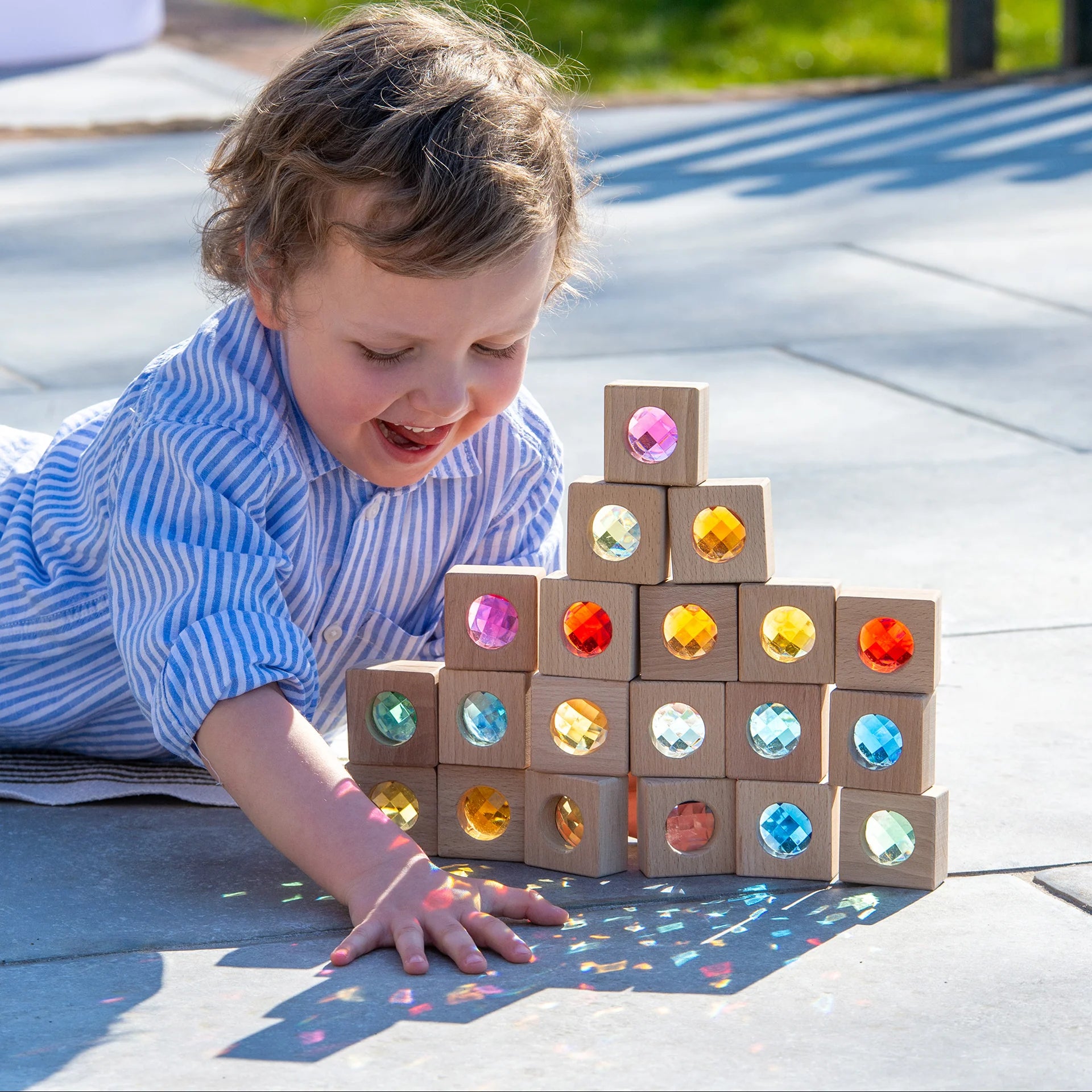 TickiT Wooden Kaleidoscope Blocks – Pack of 20