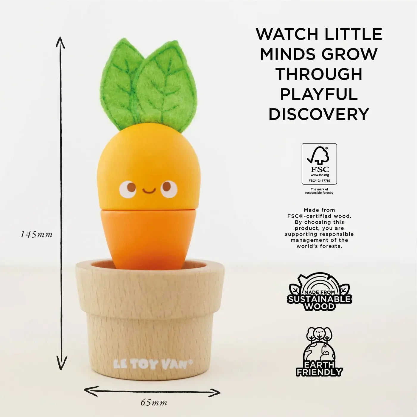 De speelgoedbus stapelbare houten groenten