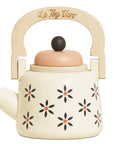 Le Toy Van Vintage Wooden Kettle with floral design, perfect for tiny tea parties and imaginative play.