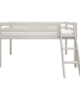 FLEXA CLASSIC High Bed 120 cm with slanting ladder and safety rail in white, ideal for children's rooms.