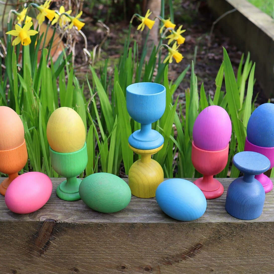 Rainbow Wooden Eggs