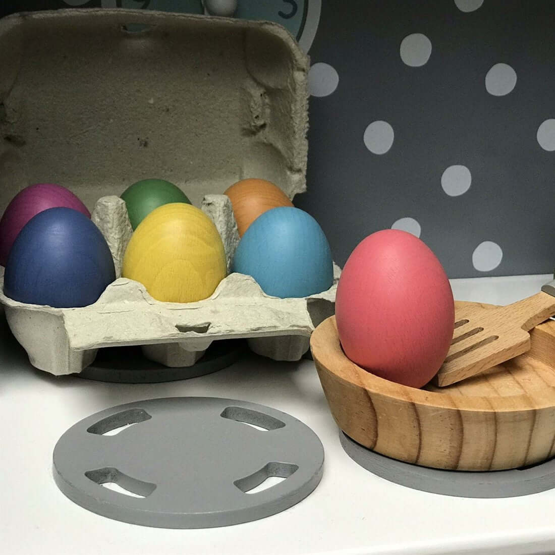 Rainbow Wooden Eggs