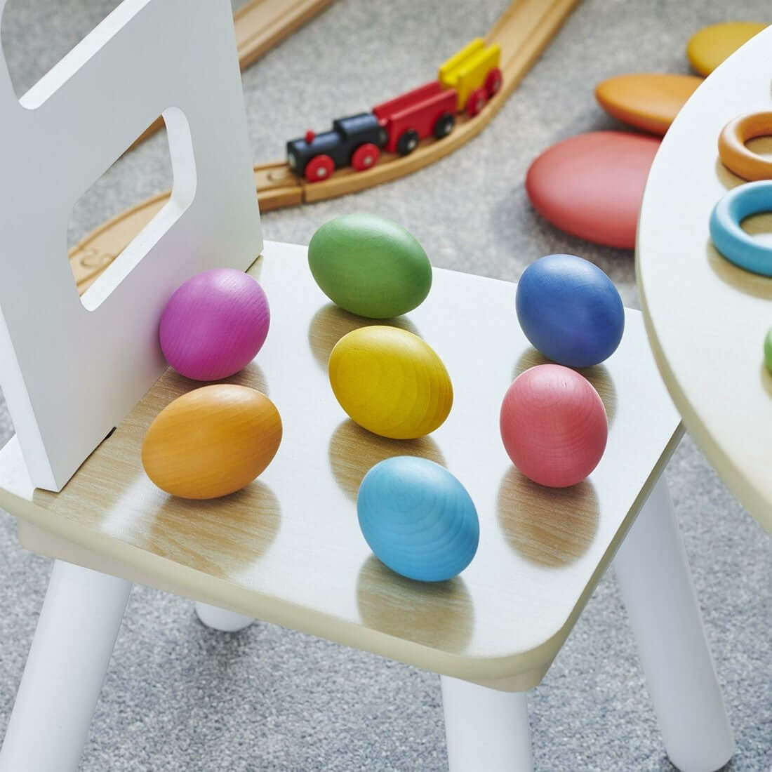 Rainbow Wooden Eggs